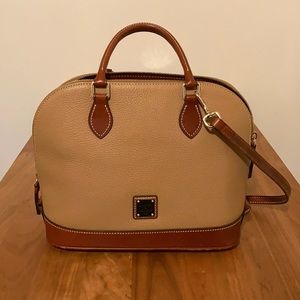 Pebble Grain Zip Zip Satchel